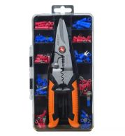 Crimping Plier Kit Optical Wire Stripper – Precision Fiber Optic/Coaxial Cable Crimper 0.127-0.5" Capacity | Adjustable Cutter, Interchangeable Dies | UAE Network Technician Essential Tool 